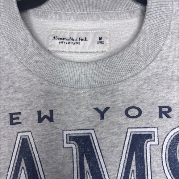 Abercrombie & Fitch Gray Brooklyn NY Williamsburg Crewneck Sweatshirt Pullover M - Picture 2 of 7